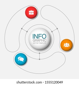 Vector circular infographic diagram, template for business, presentations, web design, 3 options.