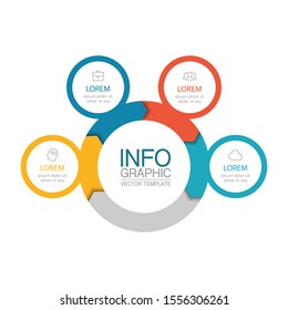 Vector circular infographic diagram, template for business, presentations, web design, 4 options.