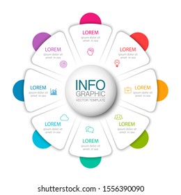 Vector circular infographic diagram, template for business, presentations, web design, 8 options.