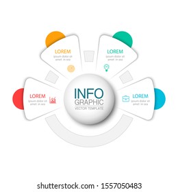 Vector circular infographic diagram, template for business, presentations, web design, 4 options.