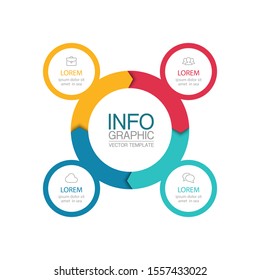 Vector circular infographic diagram, template for business, presentations, web design, 4 options.