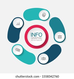 Vector circular infographic diagram, template for business, presentations, web design, 5 options.