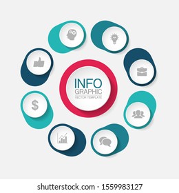Vector circular infographic diagram, template for business, presentations, web design, 8 options.