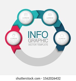 Vector circular infographic diagram, template for business, presentations, web design, 4 options.