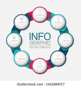 Vector circular infographic diagram, template for business, presentations, web design, 8 options.