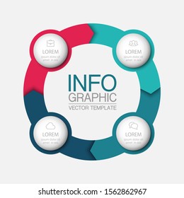 Vector circular infographic diagram, template for business, presentations, web design, 4 options.