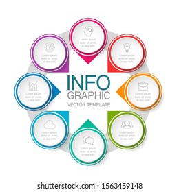 Vector circular infographic diagram, template for business, presentations, web design, 8 options.