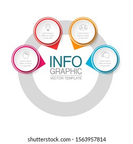 Vector circular infographic diagram, template for business, presentations, web design, 4 options.