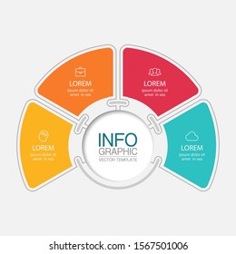 Vector circular infographic diagram, template for business, presentations, web design, 4 options.