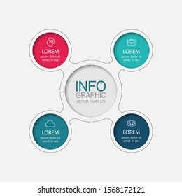 Vector circular infographic diagram, template for business, presentations, web design, 4 options.