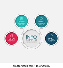Vector circular infographic diagram, template for business, presentations, web design, 4 options.