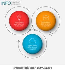Vector circular infographic diagram, template for business, presentations, web design, 3 options.