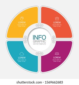 Vector circular infographic diagram, template for business, presentations, web design, 4 options.