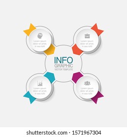 Vector circular infographic diagram, template for business, presentations, web design, 4 options.