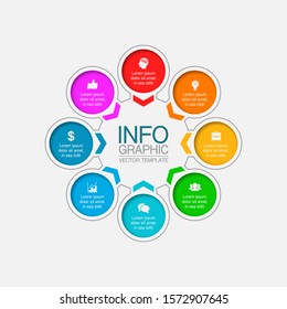 Vector circular infographic diagram, template for business, presentations, web design, 8 options.