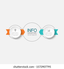 Diagrama de infografía circular vectorial, plantilla para negocios, presentaciones, diseño web, 2 opciones.