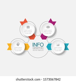 Vector circular infographic diagram, template for business, presentations, web design, 4 options.