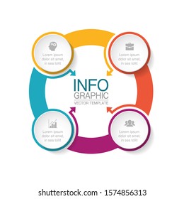 Vector circular infographic diagram, template for business, presentations, web design, 4 options.