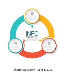 Vector circular infographic diagram, template for business, presentations, web design, 3 options.