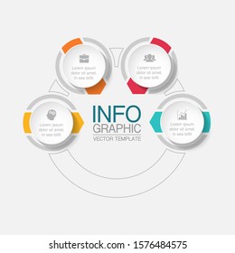 Vector circular infographic diagram, template for business, presentations, web design, 4 options.