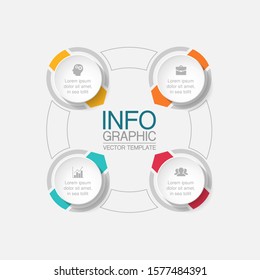 Vector circular infographic diagram, template for business, presentations, web design, 4 options.