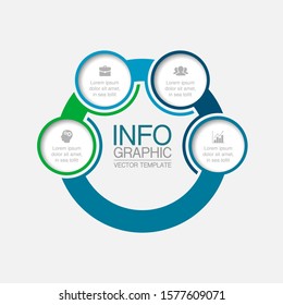Vector circular infographic diagram, template for business, presentations, web design, 4 options.