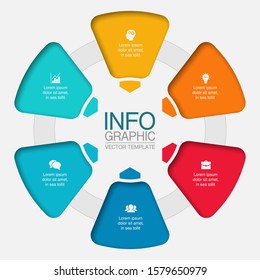 Vector circular infographic diagram, template for business, presentations, web design, 6 options.
