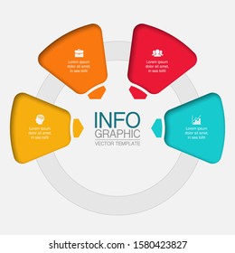 Vector circular infographic diagram, template for business, presentations, web design, 4 options.