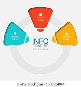 Vector circular infographic diagram, template for business, presentations, web design, 3 options.