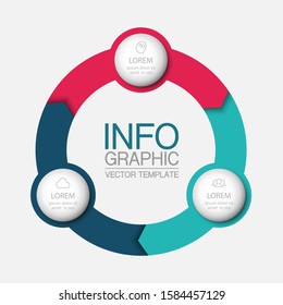 Vector circular infographic diagram, template for business, presentations, web design, 3 options.