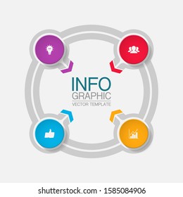 Vector circular infographic diagram, template for business, presentations, web design, 4 options.