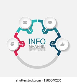 Vector circular infographic diagram, template for business, presentations, web design, 4 options.