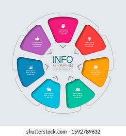 Vector circular infographic diagram, template for business, presentations, web design, 7 options.