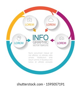 Vector circular infographic diagram, template for business, presentations, web design, 4 options.