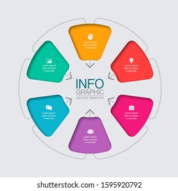 Vector circular infographic diagram, template for business, presentations, web design, 6 options.