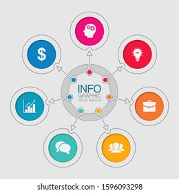 Vector circular infographic diagram, template for business, presentations, web design, 7 options.
