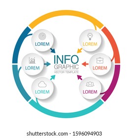 Vector circular infographic diagram, template for business, presentations, web design, 6 options.