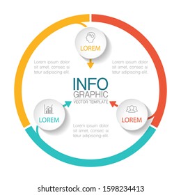 Vector circular infographic diagram, template for business, presentations, web design, 3 options.
