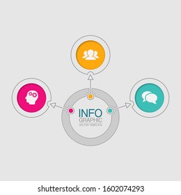 Vector circular infographic diagram, template for business, presentations, web design, 3 options.