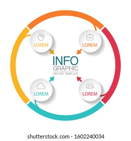Vector circular infographic diagram, template for business, presentations, web design, 4 options.