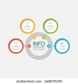 Vector circular infographic diagram, template for business, presentations, web design, 4 options.