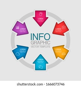 Vector circular infographic diagram, template for business, presentations, web design, 6 options.