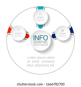 Vector circular infographic diagram, template for business, presentations, web design, 3 options.