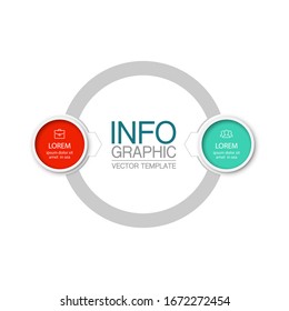 Diagrama de infografía circular vectorial, plantilla para negocios, presentaciones, diseño web, 2 opciones.