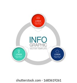 Diagrama de infografía circular vectorial, plantilla para negocios, presentaciones, diseño web, 3 opciones.