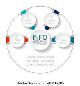 Vector circular infographic diagram, template for business, presentations, web design, 4 options.