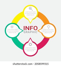 Vector circular infographic diagram, template for business, presentation, web design, 4 options.