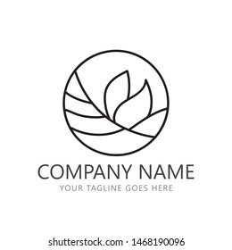 Vector circular leaf logo design template illustration