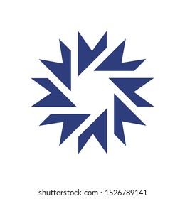 vector circular letter M, circular logo letter M