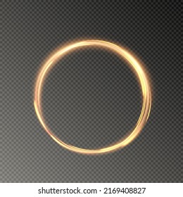 Vector circular light beam isolated on transparent background. Glowing neon light effect. Vector illustration. Glowing ellipse line. lighting png svg